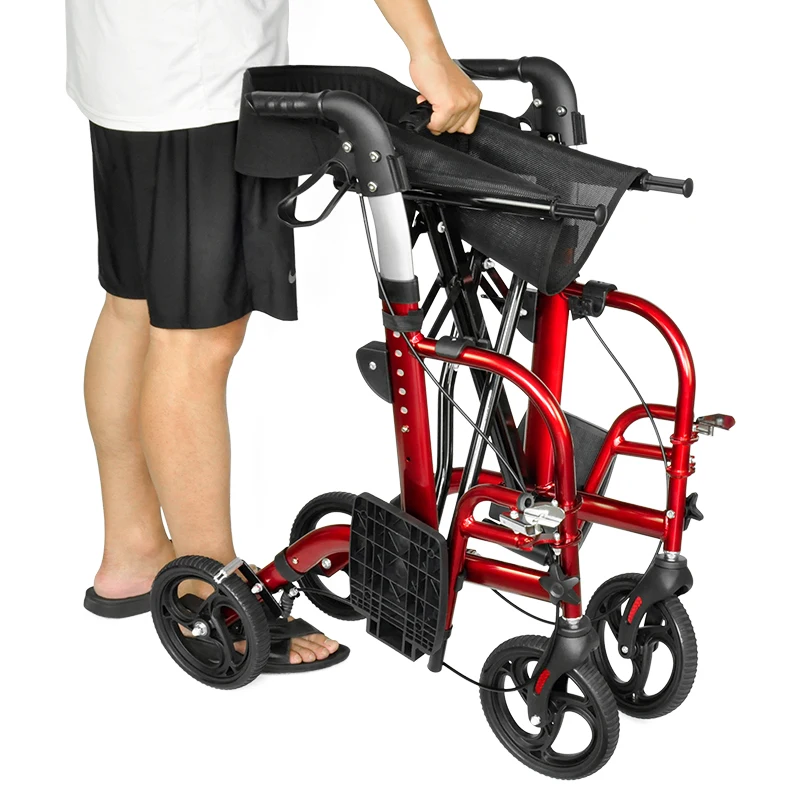 BQ1001A China Manufacturers lightweight 4 Wheel Adult Folding Aluminum Walker Rollator for disabled person
