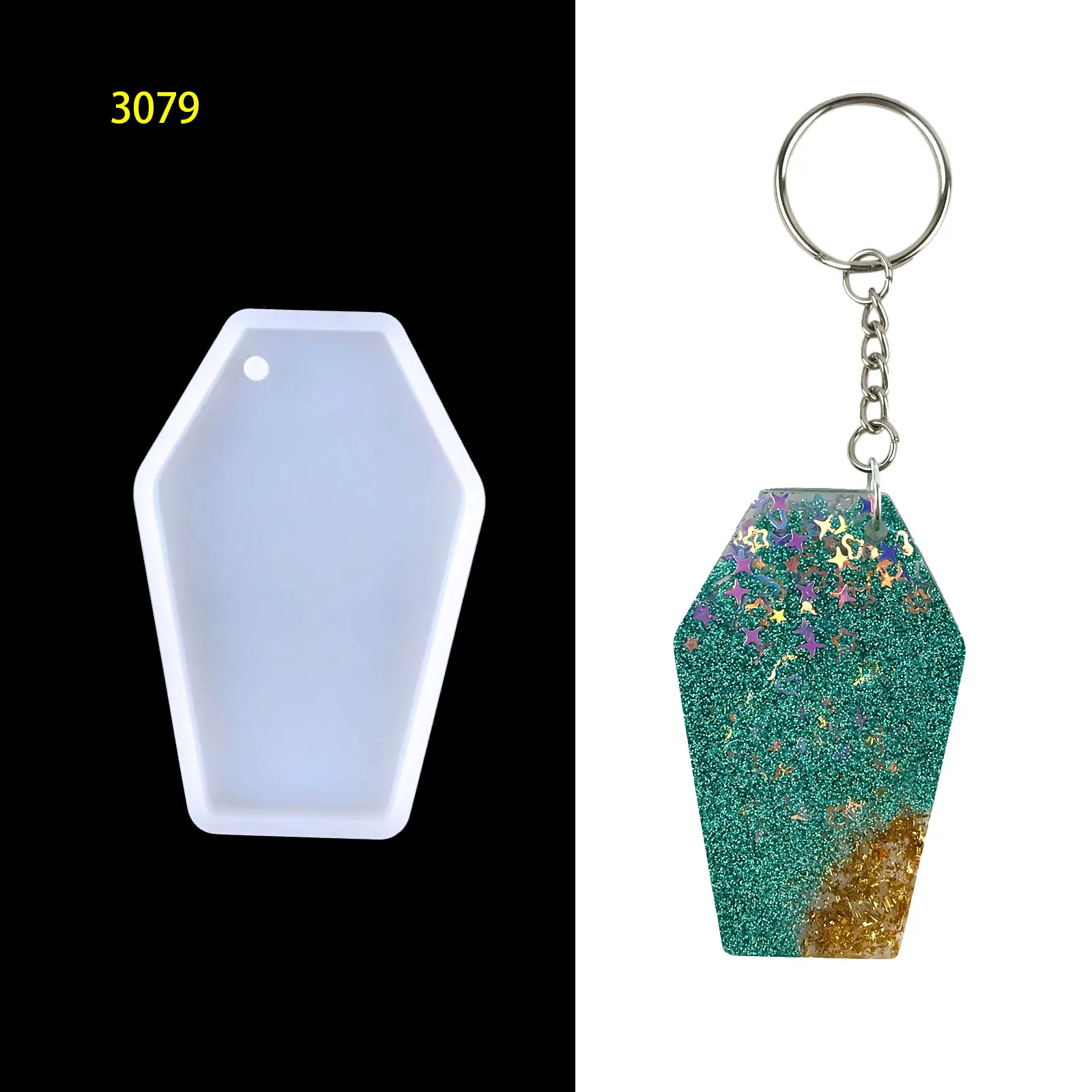 3079 Zombie Vampire coffin tray silicone mold rolling tray mold For Resin Craft