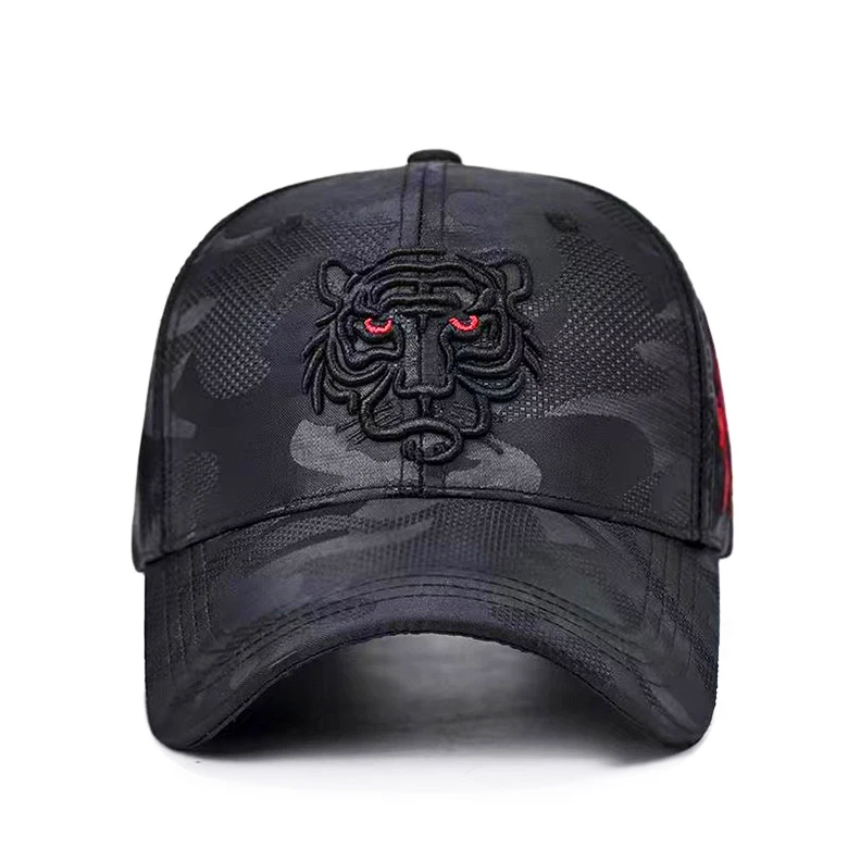 Cool Hip Hop Style Animal Dad Hats Embroidered Tiger Baseball Cap Dad Hat For Men Women