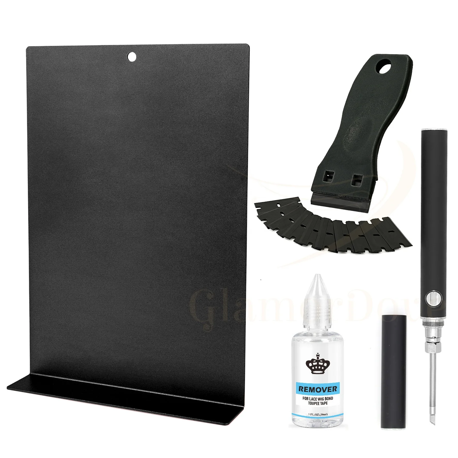 Hot Selling Tape in Hair Extensions Tape Removal Tools Kit with Scraper, Electric Heat Tape Remover and Metal Operation Board