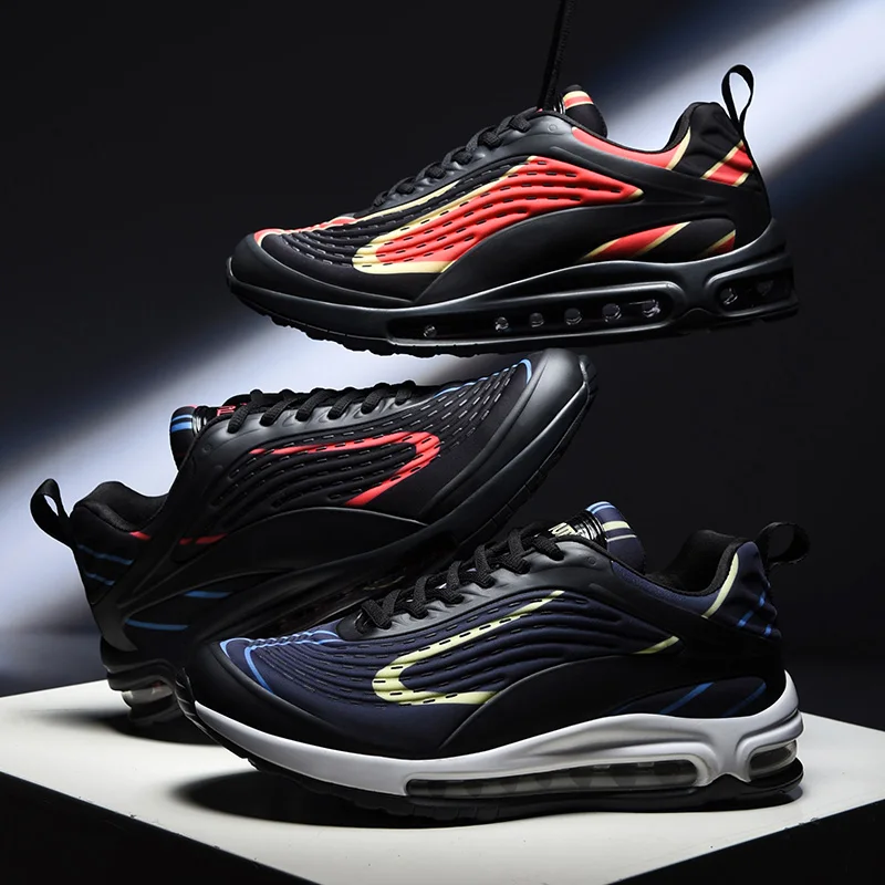 ODM OEM wholesale plus size elastic cloth upper air cushion sneakers for men sports shoes for men tennis shoes