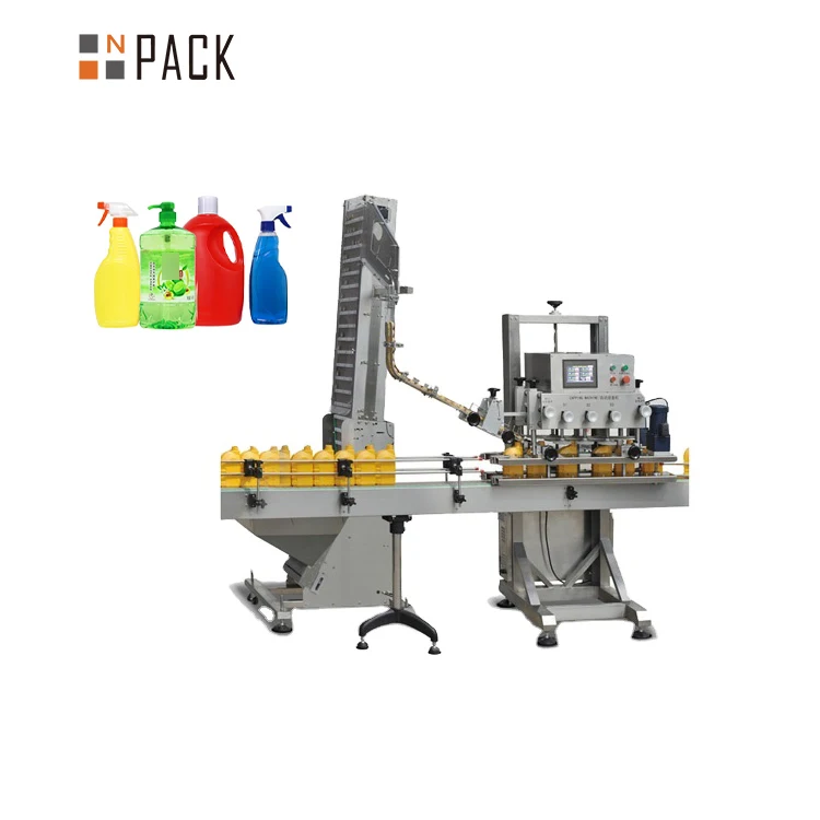 Автоматическая пневматическая винтовая машина для пластиковых крышек, машина для укупорки бутылок с распылителем для косметических напитков