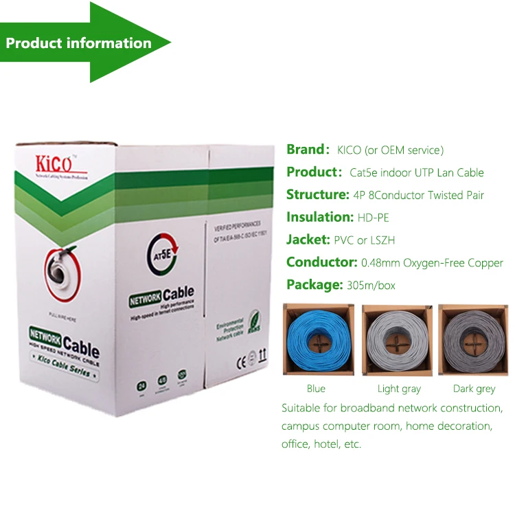 Utp Cat5e Cable 26AWG Cable Cat5e Network Cable 4P Twisted Pair Telecommunication