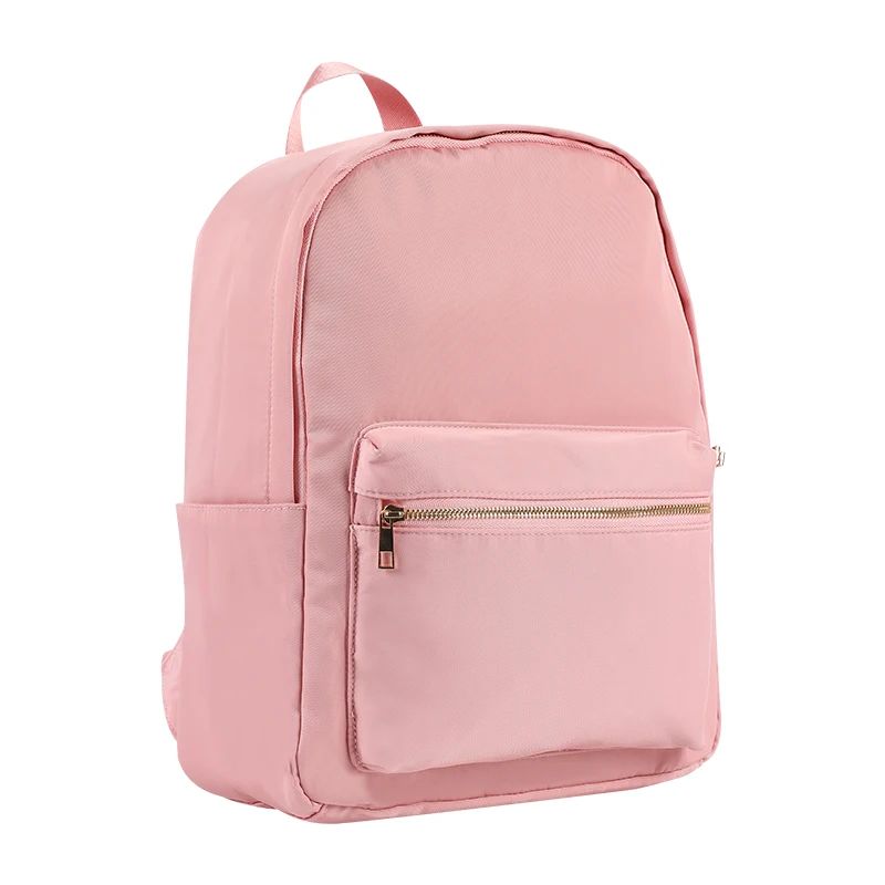 Keymay 1Day Fast Shipping Dark Pink Backpack Weekend Travel Bag  Zipper Waterproof Nylon Sports Backpack Kids Student School Bag