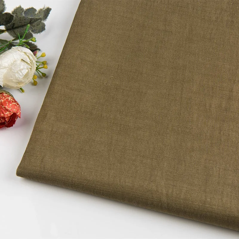 Heavy  woven stretch silk linen fabric for dress woman material