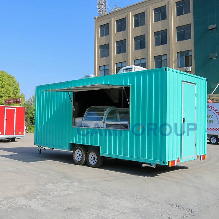 CAMP 16ft food trailer with full kitchen equipments Burger bakery container food truck mobile fast food cart