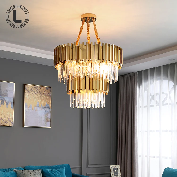 best selling nordic room lighting decor lustre led k9 luxury chandelier modern crystal hanging lamp pendant lights for home