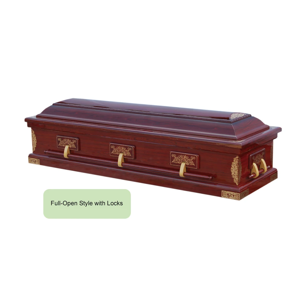 Wholesale High Gloss Varnish Funeral Fiberboard Coffin From China Manufacturers