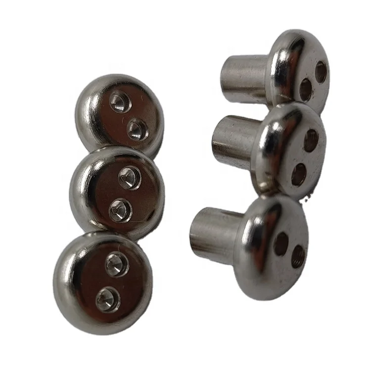 Custom M3 Carton Steel Nickel Plated Snake Eye Anti Theft Male And Female Double Lock Bolts Pair Lock Screws for Book