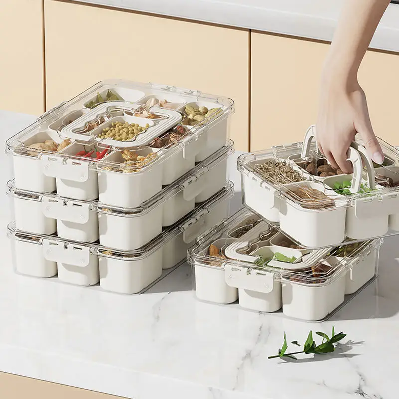 9 Grids Spice Jars Set Cheap and Fine Portable PET Seasoning Jar Set Plastic Food Container Spice Jar