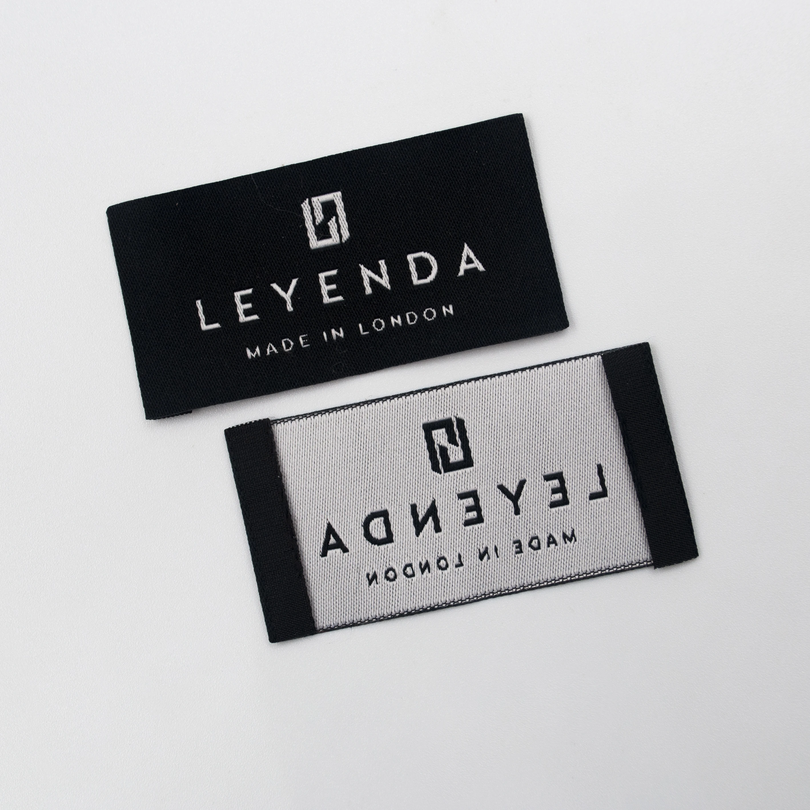 Custom Machine Woven Damask Brand Name Neck Tags Labels for Clothings