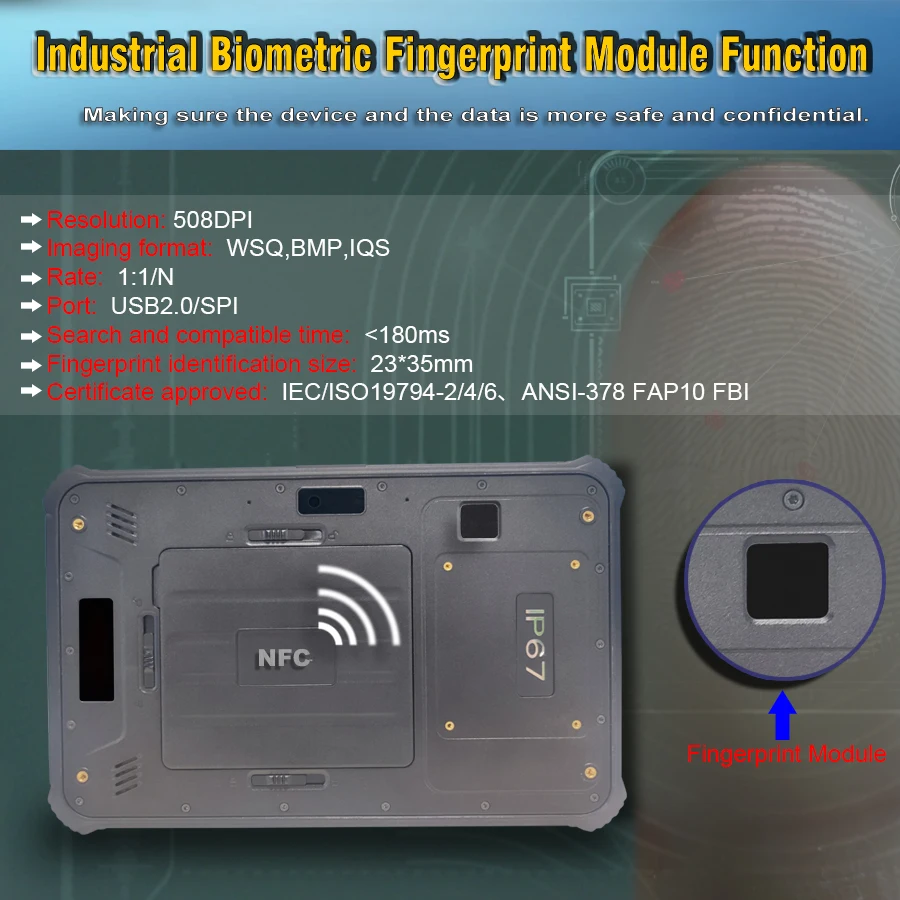Interpad Tablet Hot Selling 4GB+64GB DC And Type-C tablet 8 inch Waterproof IP67 Portable Win 10  Rugged Tablet PC