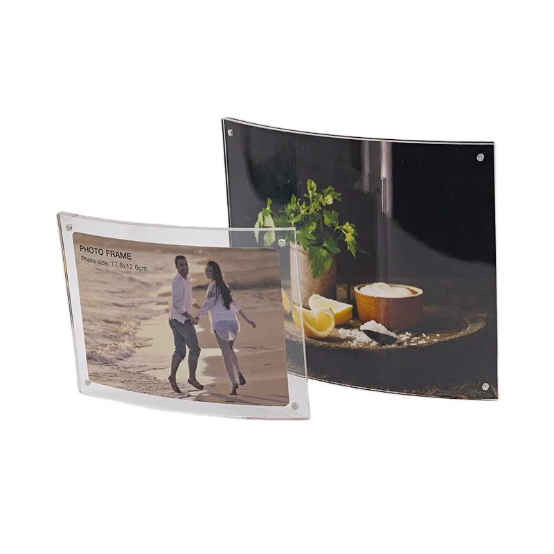 Factory Supplier Acrylic Picture Frame Family Group Photo Bending Acrylic Frame Baby Display Stand