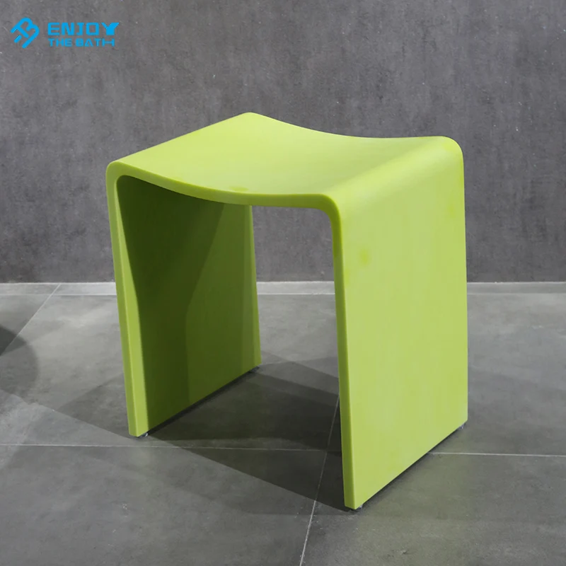ETB stationary shower seat chair stool green color bathroom stool