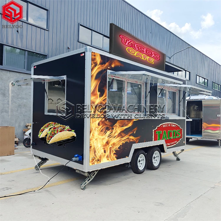 Customizable Mobile Bar Taco Ice Cream Pizza Truck Food Trailers Fully Equipped