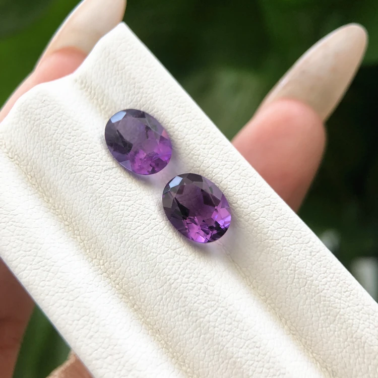 Factory Prices Wholesale High Quality South Africa 100% Natural Amethyst Faceted Oval Cut Loose Gemstone for Making Jewelry