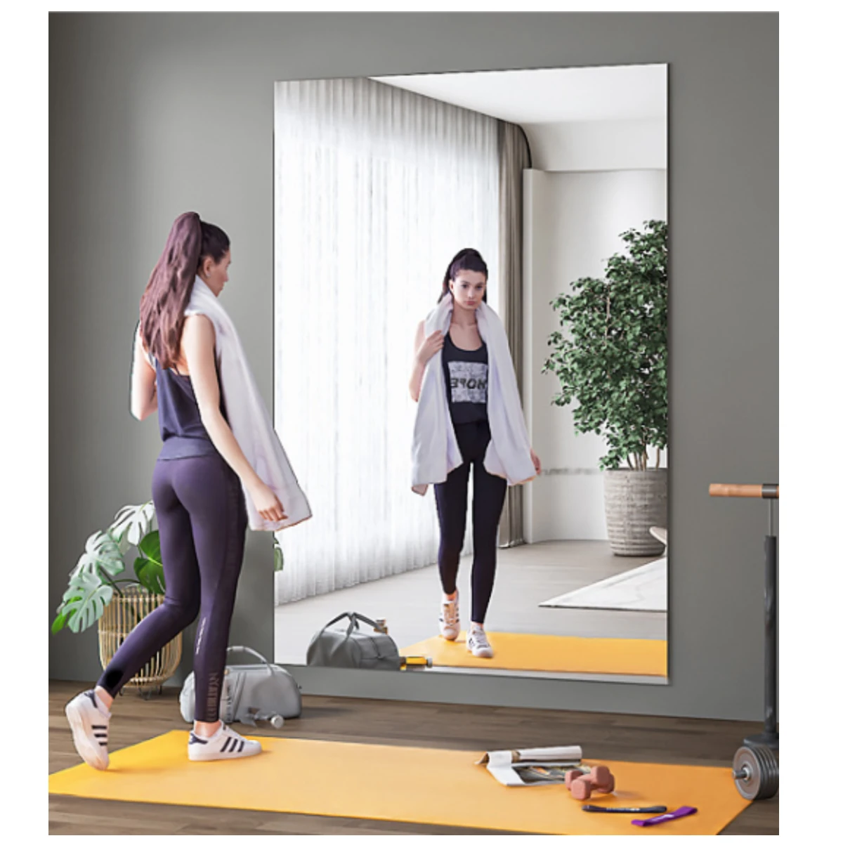 Factory  4.0mm to 6.0mm silver   aluminium  mirror with cat i cat ii PE FILM for decoration bedroom shower room