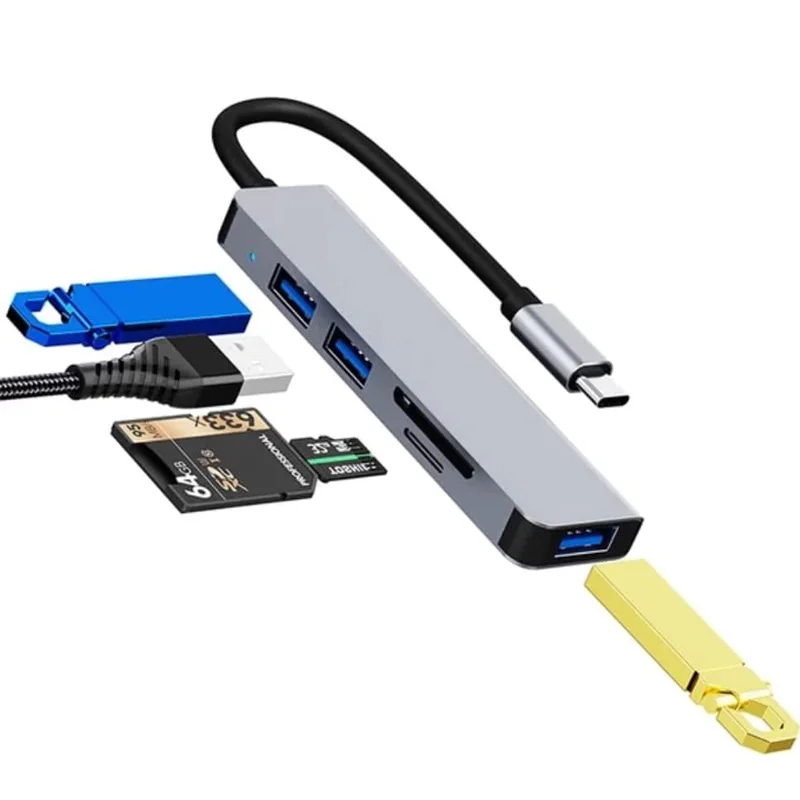 5 In 1 USB 3.0 HUB Type C to USB 5 Port Multi Splitter Adapter OTG Type-C HUB For Lenovo Macbook Pro PC Computer Accessories