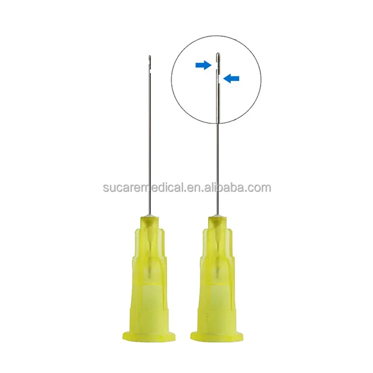 Одноразовые 30 г желтые концевые концы двойные вентиляционные отверстия гибкие стоматологические ирригационные иглы
