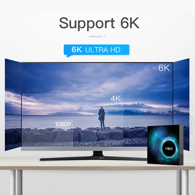 Новейший дизайн со светодиодной Android приставкой телеприставка с 2 4G Wifi 10 0 TVBOX