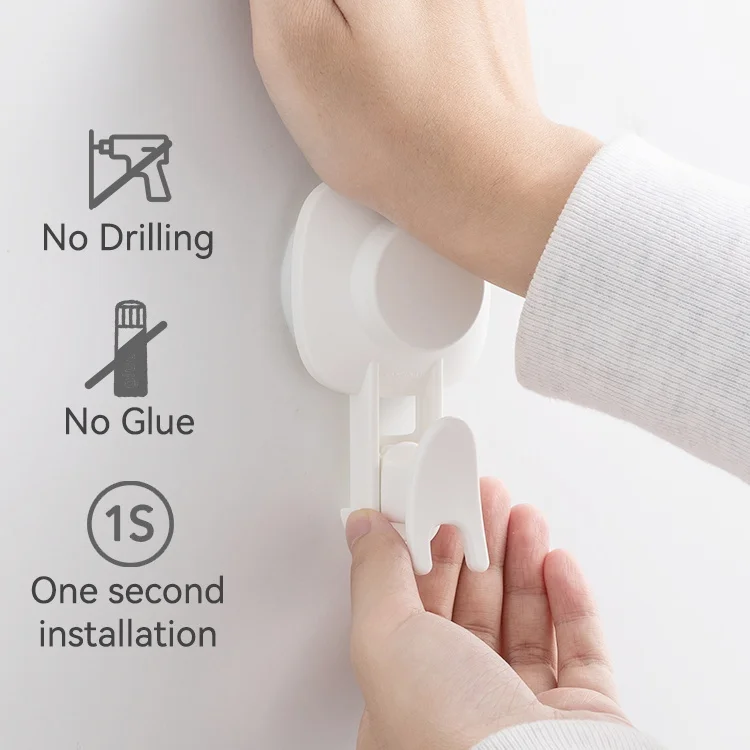 TAILI 2 Pack Hot Sale Suction Holder Hook Bathroom Suction Hanger With Strong Vacuum Suction Cup Hook for Towel