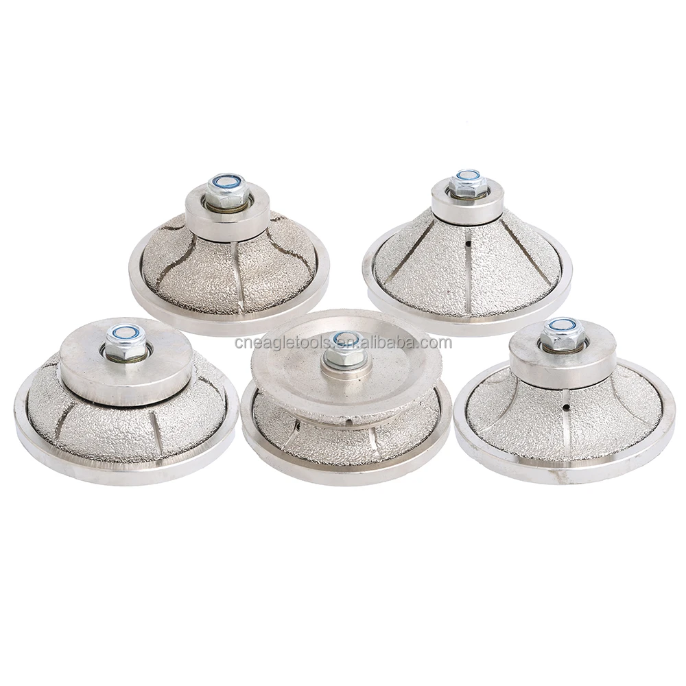 Vacuum Brazed diamond router bits E20/E30/E40mm E Bevel 45 Degree Hand Profiler Bit  for Granite/concrete/Quartz