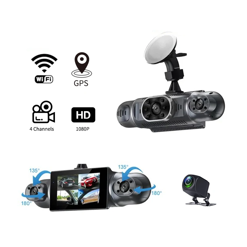 4-канальная мини-видеорегистратор 1080p с Wi-Fi gps-регистратор поддержка Макс. 256 г карточка ночного видения автомобильная камера
