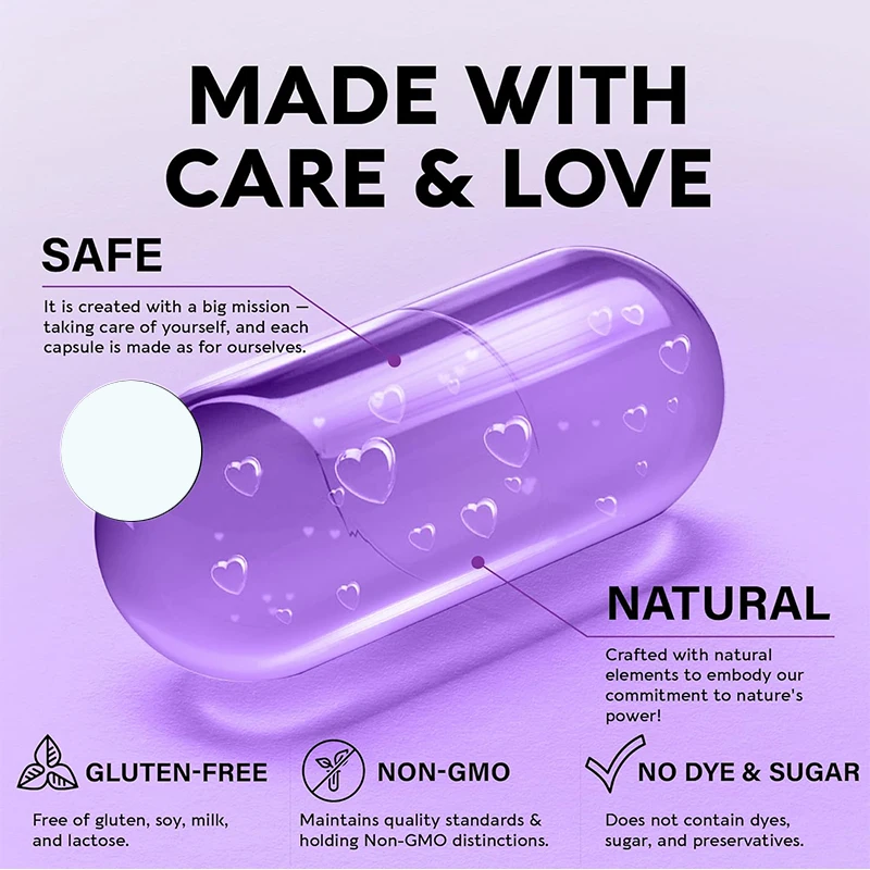 60 Capsules Collagen Keratin Vitamins Biotin for Hair Growth Support Supplement for Women with Hyaluronic Acid