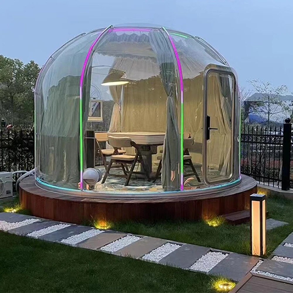 FEAMONT Hot Selling Glamping Outdoor bubble PC Dome House luxury Sliding Door Transparent Modern Camping Dome Tent