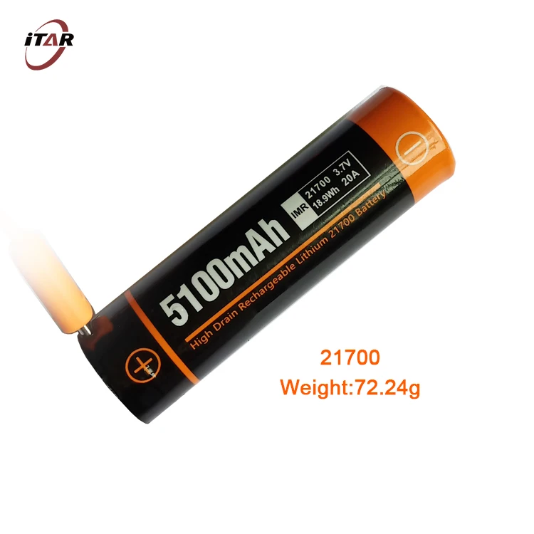 Lithium battery 21700 3.6V 3.7V 5000mah USB Type C self charging and discharging rechargeable battery