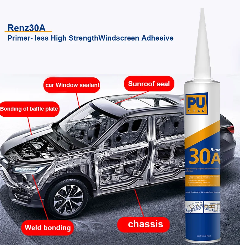 600ml Adhesive pu Sealant Silicone Adhesive high toughness Windshield Modified Silane Silicone Sealant Adhesives