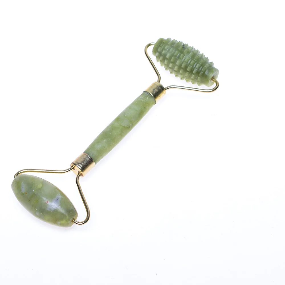 Dual Head Facial Slim Massage Roller Jade Face Slimming Body Head Neck Massage Tools Nature Face Sliming Spike Roller