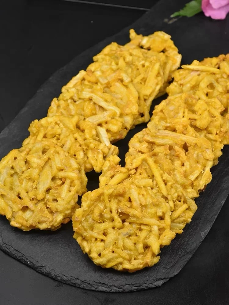 Honghu lotus root cake 300g 10pcs tea fried vegetarian quick-frozen semi-finished prefabricated dishes sold well