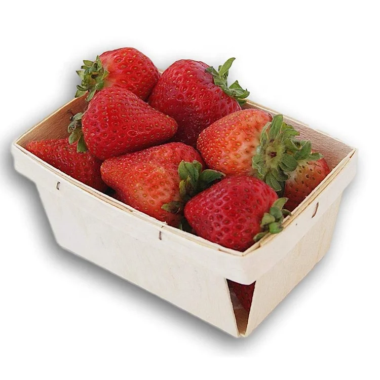 high quality 4 x 4 inch pint veneer fruits baskets small wood box party decors