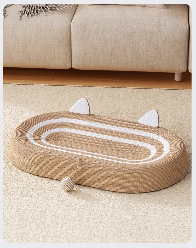 Cat Toy Oversized Pet Litter Box Sisal Cat Scratch Board Oval Corrugated Scratching Pad Cat Scratcher Lounge Bed rest Pet nest