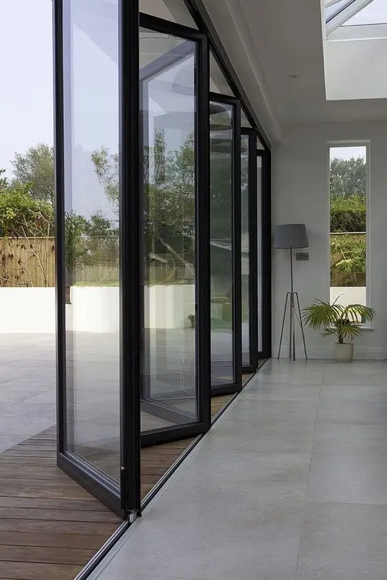 Soundproof Exterior Patio Door Bi fold Aluminium Glass Folding Door Waterproof Accordion Door