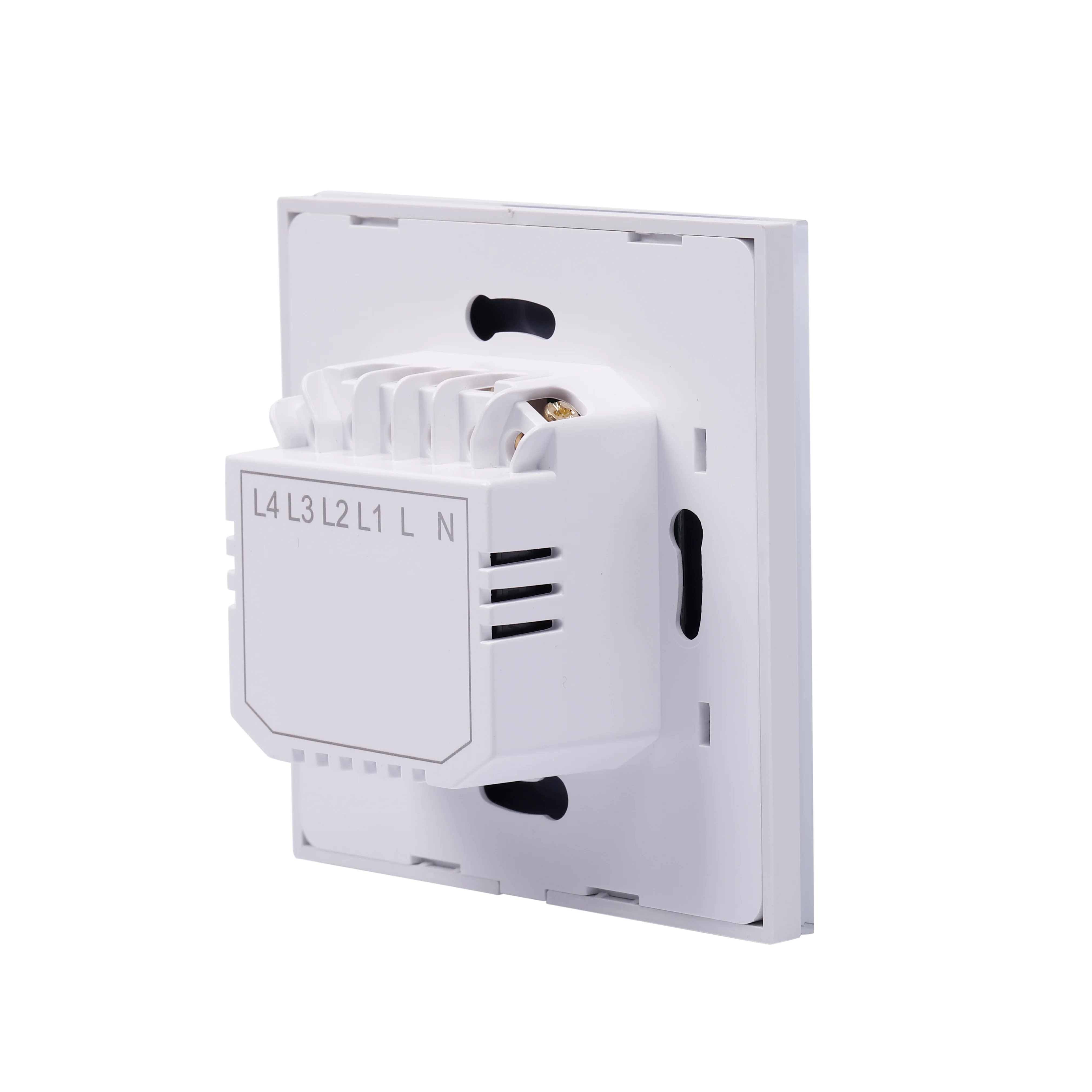 WIFI  Gold 4gang EU Standard Tuya APP Touch Wall Switch Smart Light Switch Glass Panel Light Smart Light Switch Glass Screen