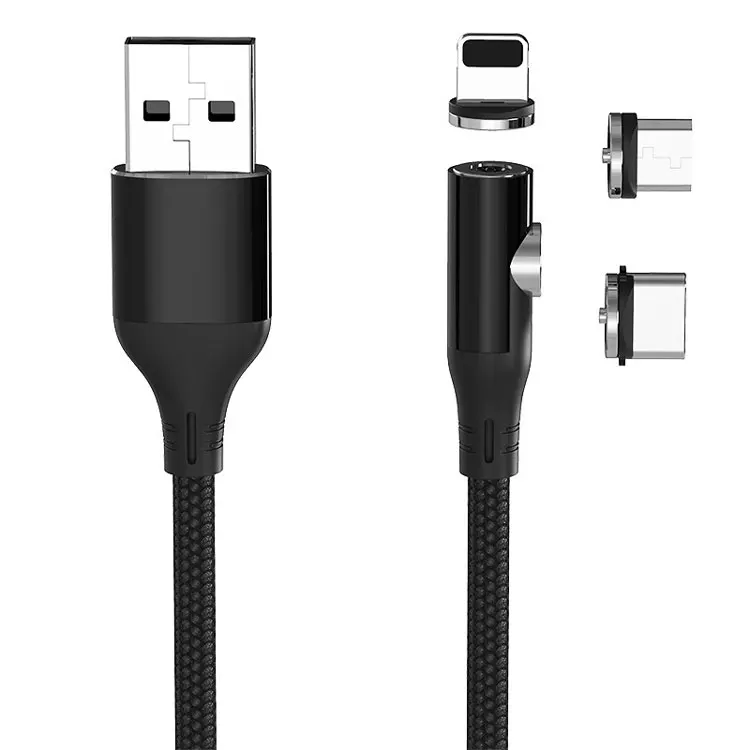 
 Новый дизайн с 2 портами USB кабель с нейлоновой оплеткой 360 градусов произвольное вращение 3 в 1 Магнитный кабель  