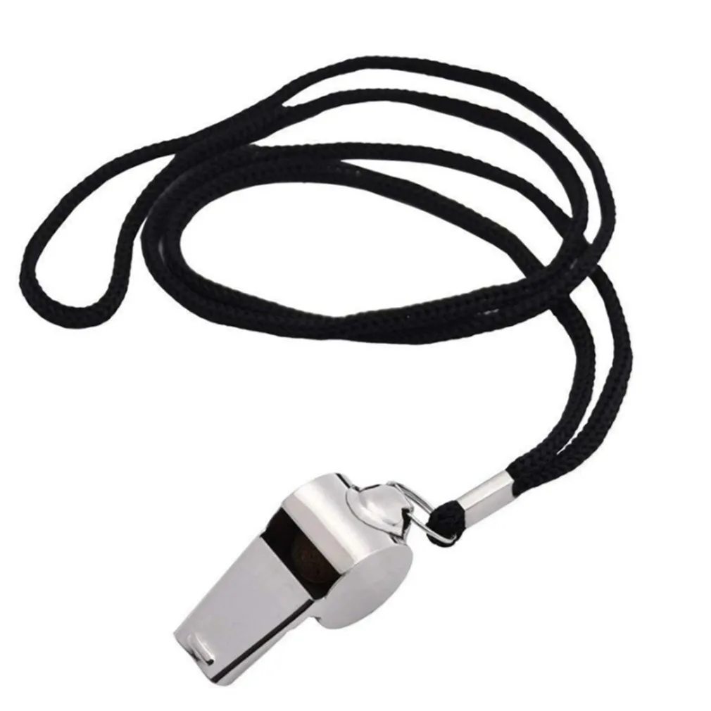 SILVER Steel Whistle with Crisp Sound for School Sports Soccer Football Basketball Lifeguard Protection
