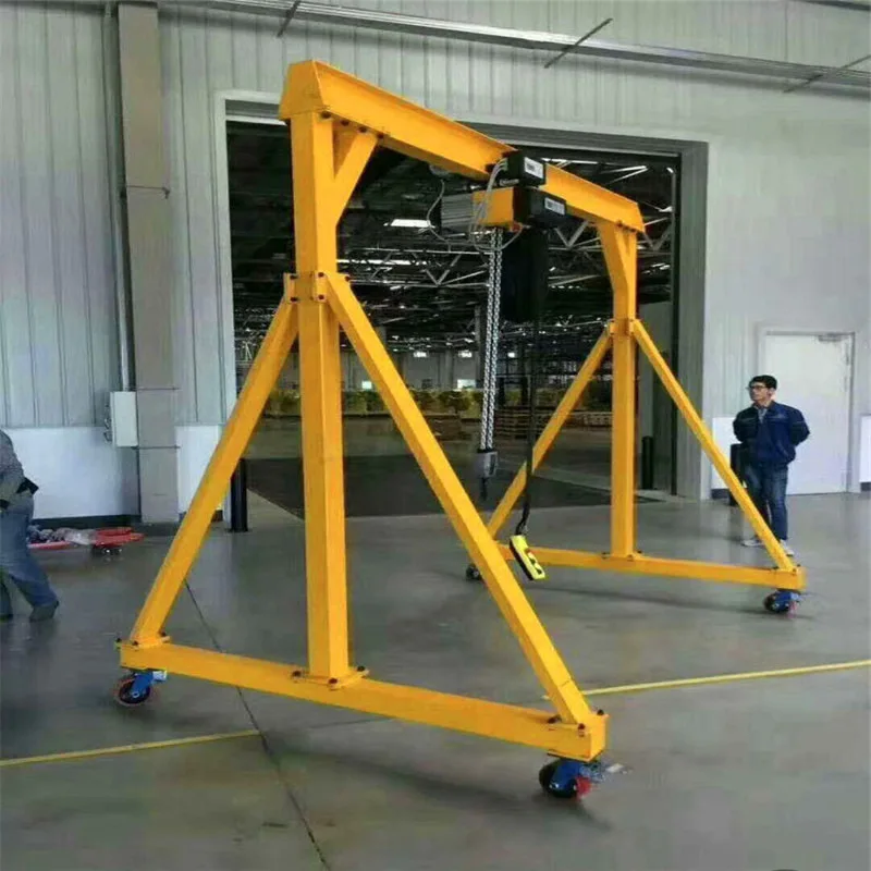Electric Travelling A Frame Portable 4 Wheels Mobile Mini Gantry Crane For Building