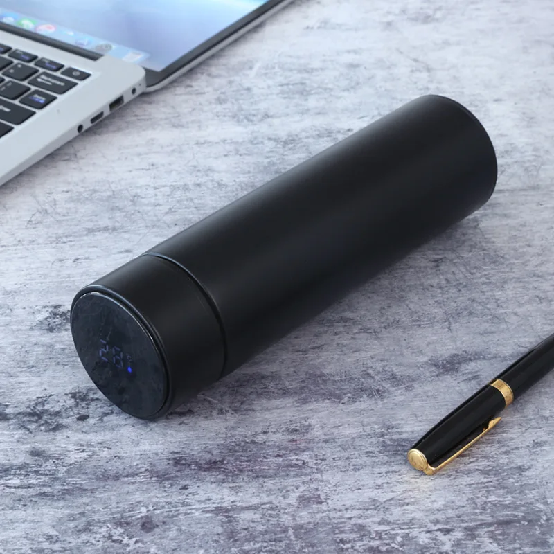 Dropshipping Insulated 500ml Vacuum Thermal Flask Smart Water Bottle with Digital Thermostat Temperature Sensor LCD Temp Display