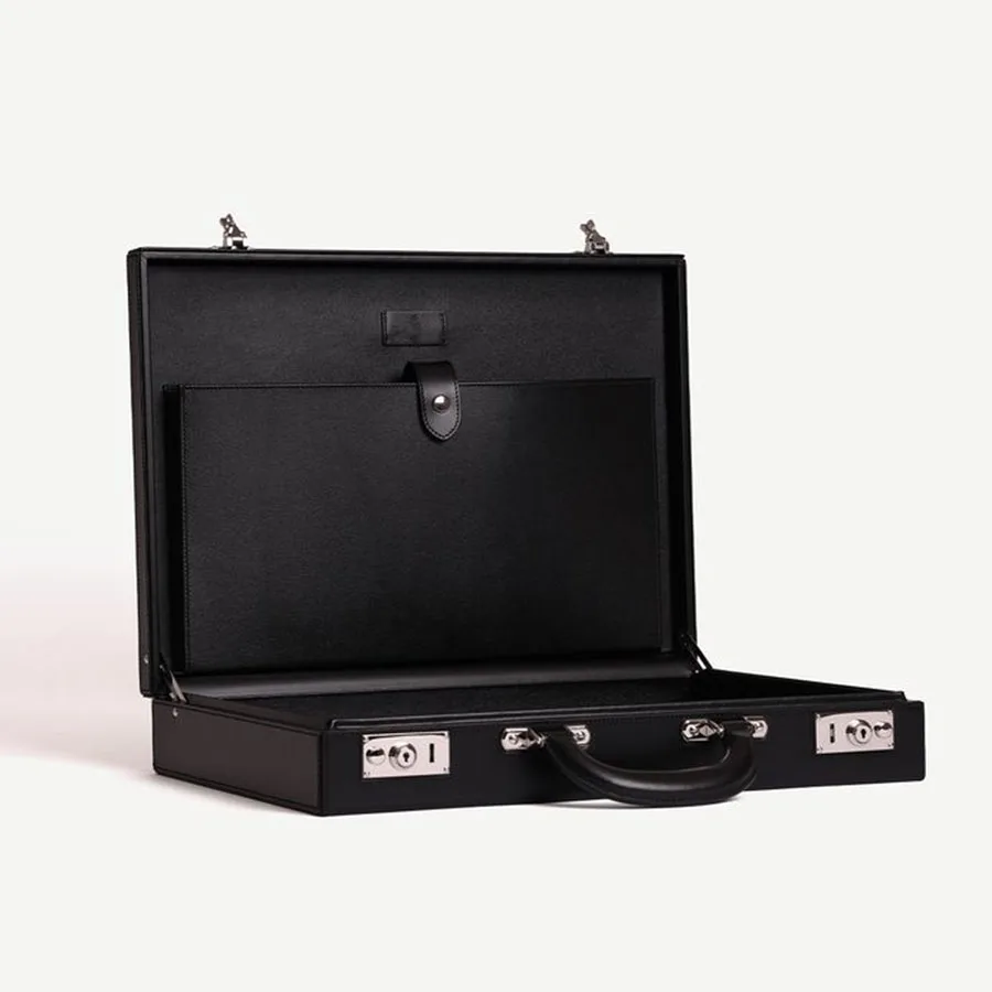 Customization Vintage Style Leather handmade Briefcase Suitcase Lawyer Black Leather Briefcase Attache Case Bag