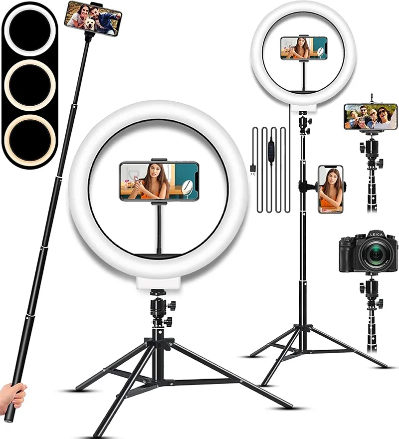 Desktop Photography Selfie LED Video Ring Lights Fill Ring Lamp USB Dimmable With Tripod Stand For Makeup Live Video Streaming