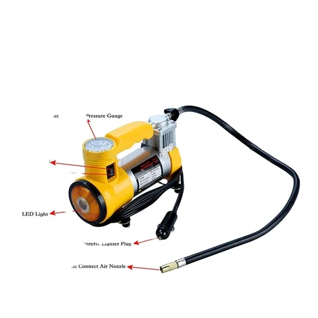 Portable 150PSI super high flow DC12V electric tire inflation pump with pressure gauge, easy to meet the car tireinflation needs