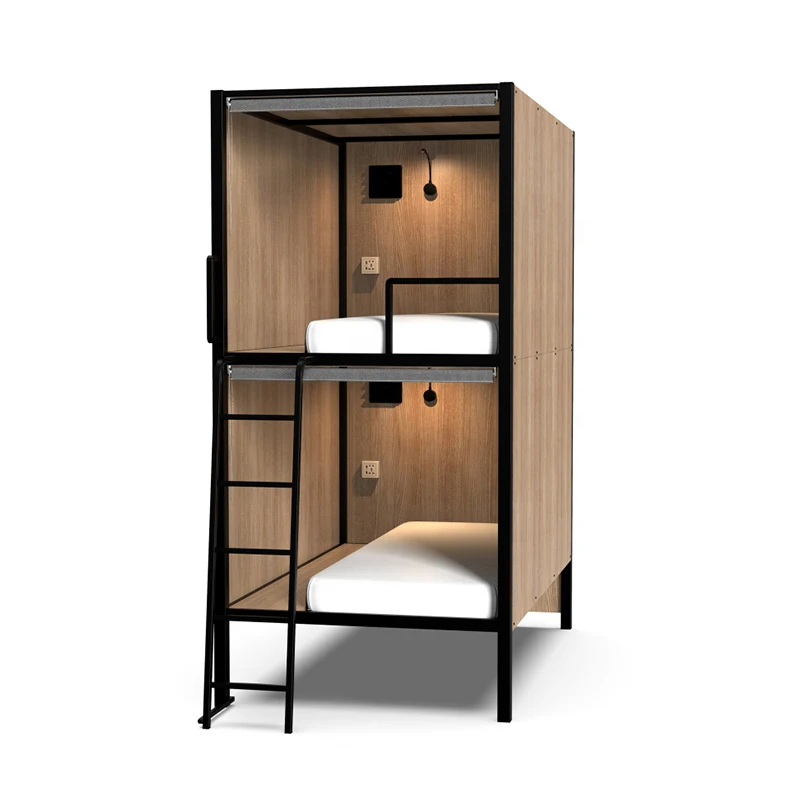 Lodge hotel bunk bed sleeping box pods bedroom furniture sets capsule bunk bed for hotel and hostel