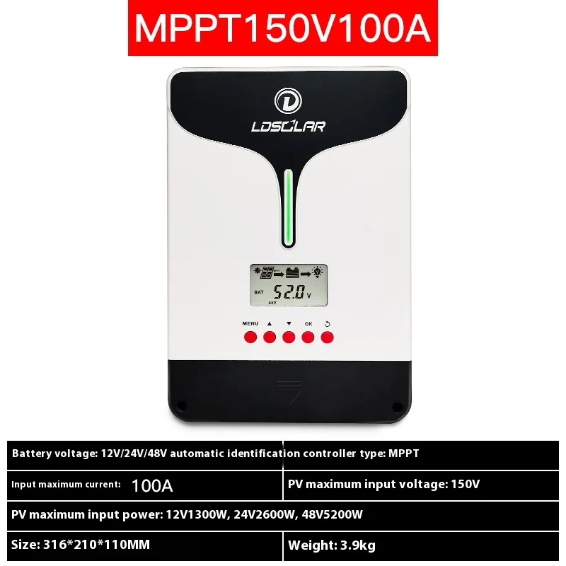 Эффективный 98% MPPT Солнечный контроллер 100A 12V/24V/48V литиевая батарея Вольт-регулятор