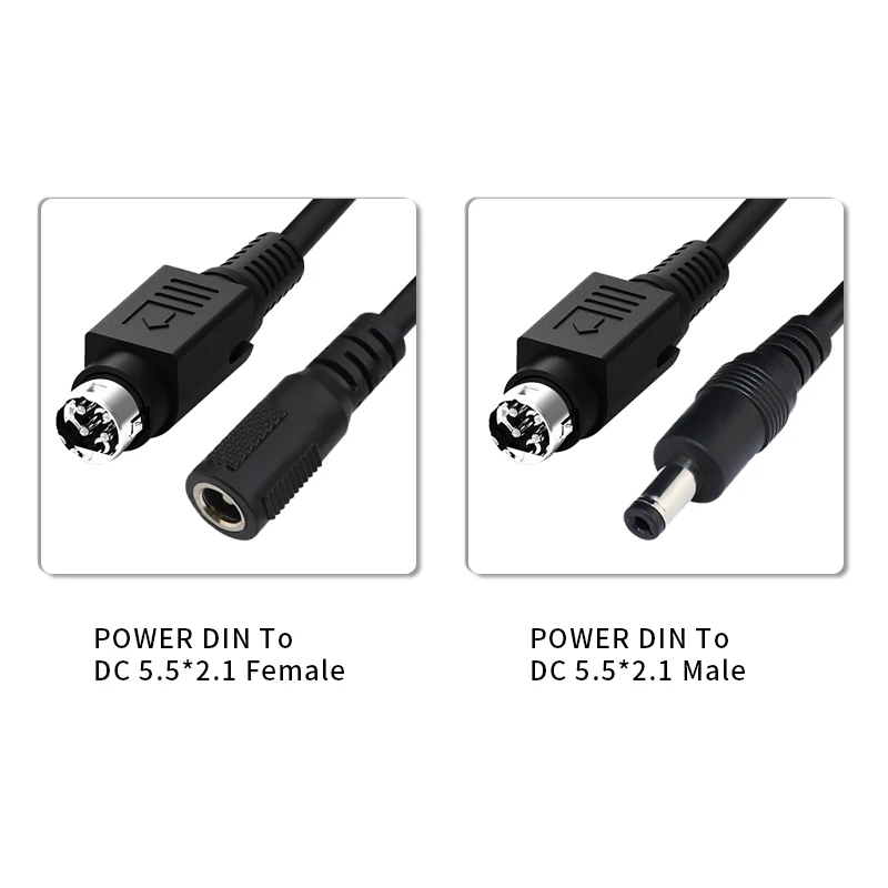 Mini DIN to DC5.5x2.1mm Md4 4pin 3 Pin Mini Din Power Male Connector Dvr Cctv Dc5.5*2.1 Power Cables