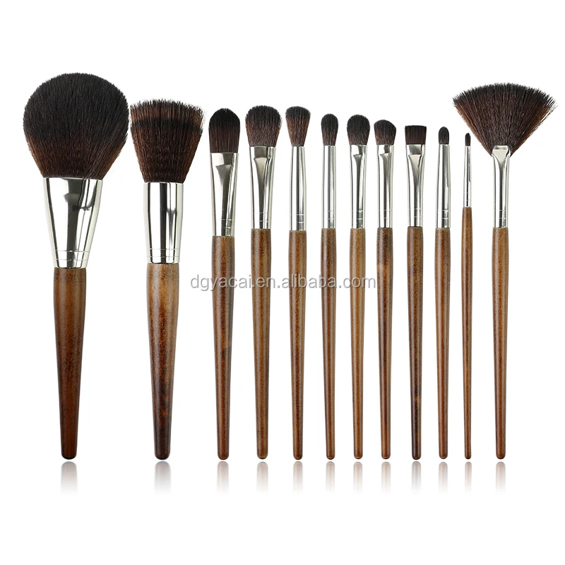 
2021 Wholesale Professional Makeup Brush Set 12pcs Vegan Soft Wooden Private Label 