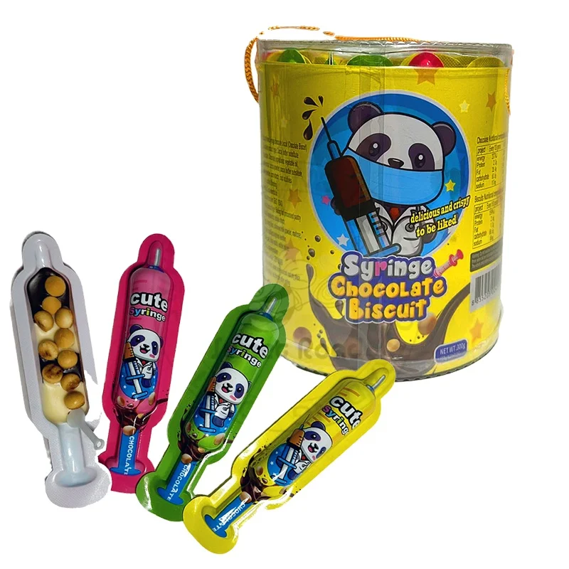 New Design Syringe Chocolate Biscuit China Candy Manufacturer Wholesale Delicious Funny Candy
