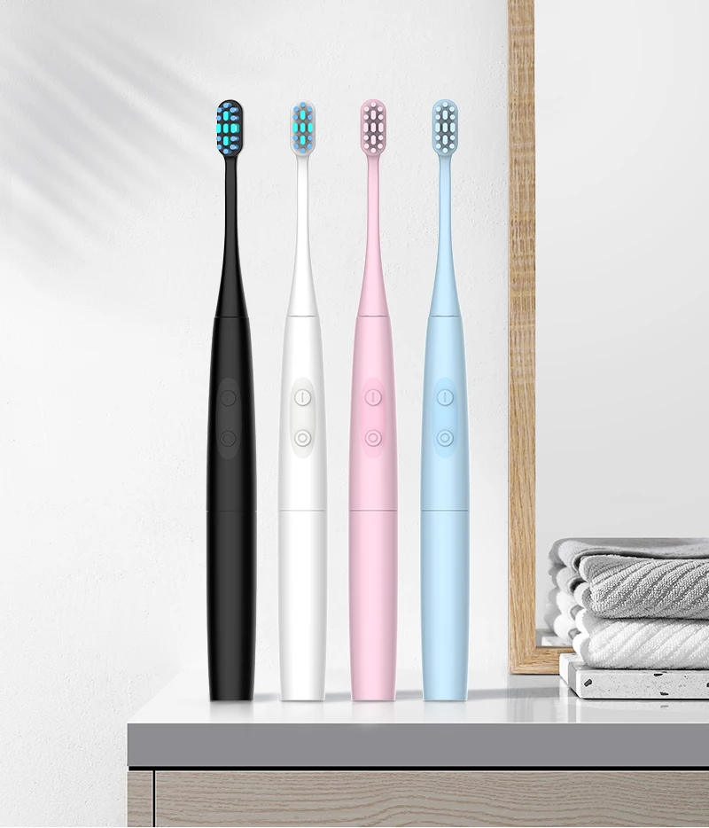 Seago Sonic Electric Toothbrush AAA Battery Soft Dupont Adult Portable Travel OEM Color Waterproof Flawless Replacement Heads